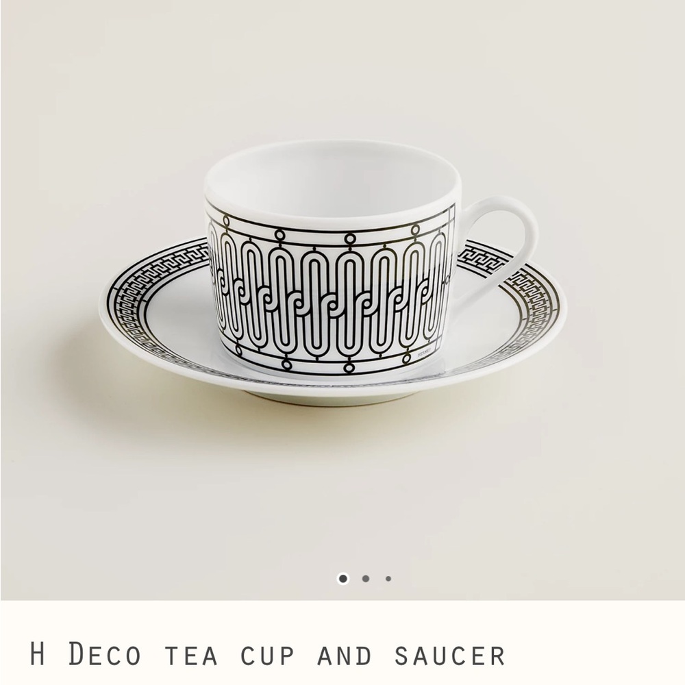 Hermes H Deco tea cup and saucer SET OF 4